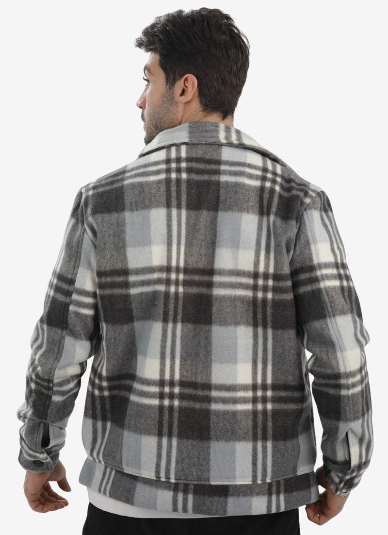 WHITE RABBIT Men’s Plaid Wool Blend Zip Jacket - Image 3